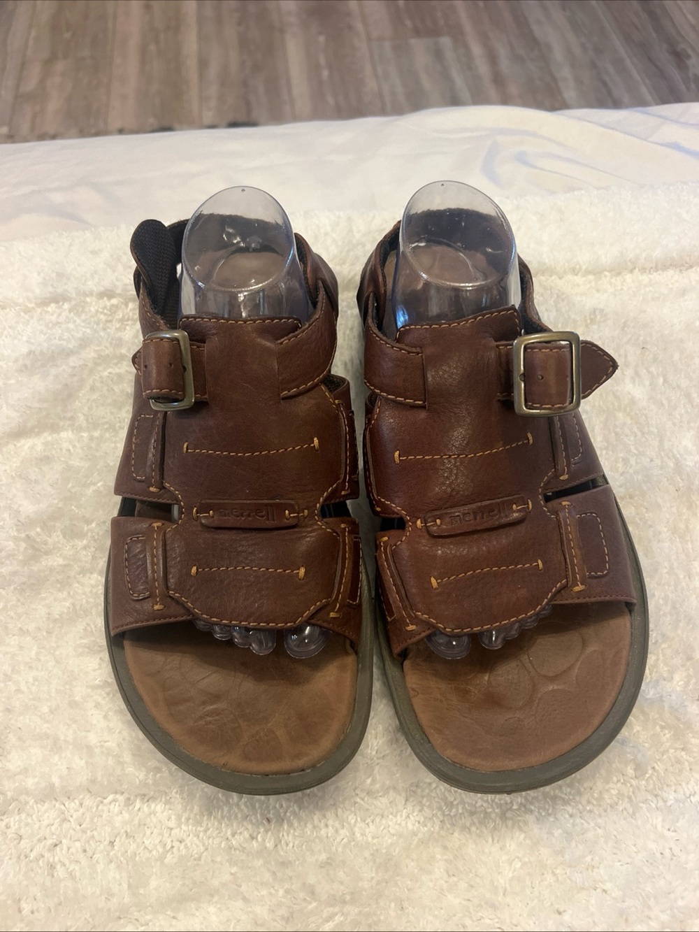 Merrell Kids Brown Leather Closed-Toe Fisherman Sandals